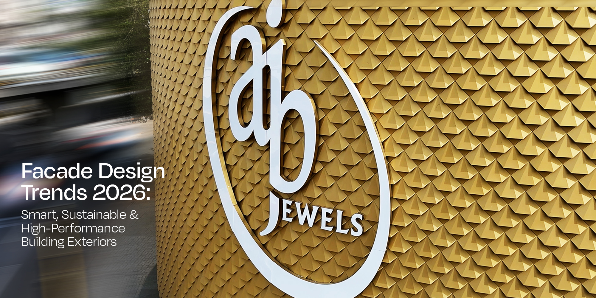 Metaguise parametric metal facade design Gowri Jewellery showcasing facade design trends 2026 India